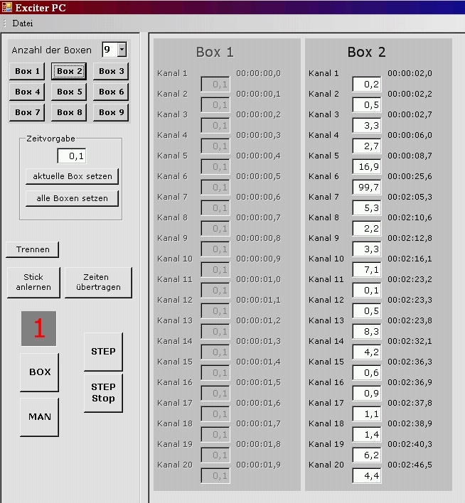 Mit EXCITER-PC können Sie Ihre EXCITER genau wie mit Ihrer Fernbedienung über den PC steuern und Verzögerungszeiten noch komfortabler programmieren.