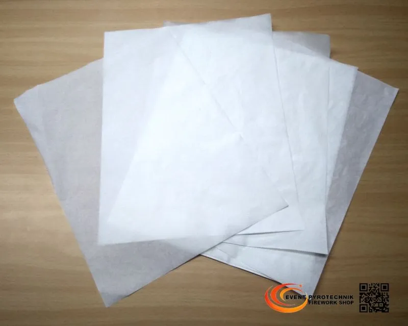 Pyropapier NC Papier 20 x 25 cm Medium Weiß, schnell Brennend 10 Blatt