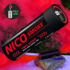 Smoke 50 Sek. Rauch rot Doppelseitig mit Reißzünder NICO